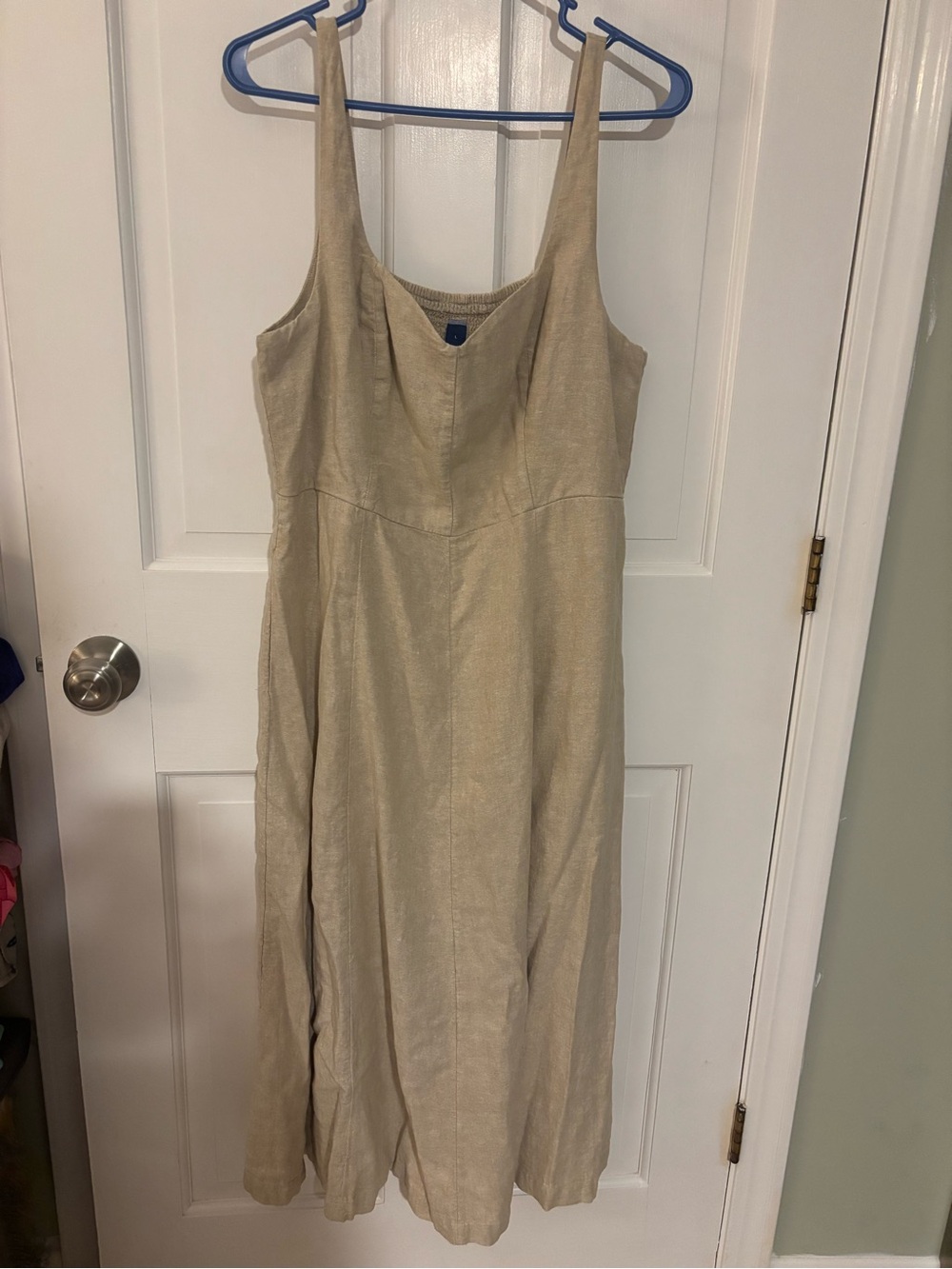 Old Navy Linen Blend Fit & Flare Smocked Back Midi Dress – Size L – “Flax Linen” - Picture 4 of 4